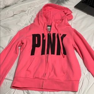 Pink zip up hoodie